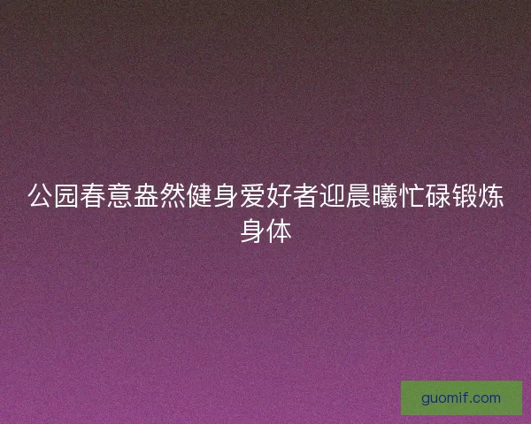 公园春意盎然健身爱好者迎晨曦忙碌锻炼身体
